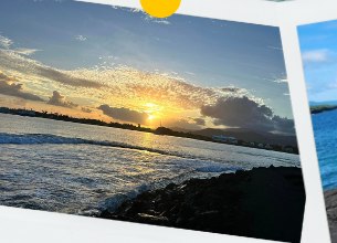 Samoan sunset over the coast